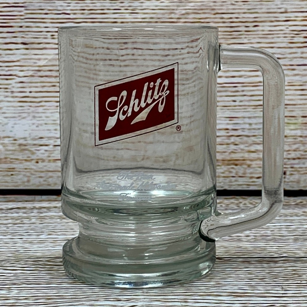 Vintage Schlitz Beer Mug Glass "The Beer That Made‎ Milwaukee Famous"